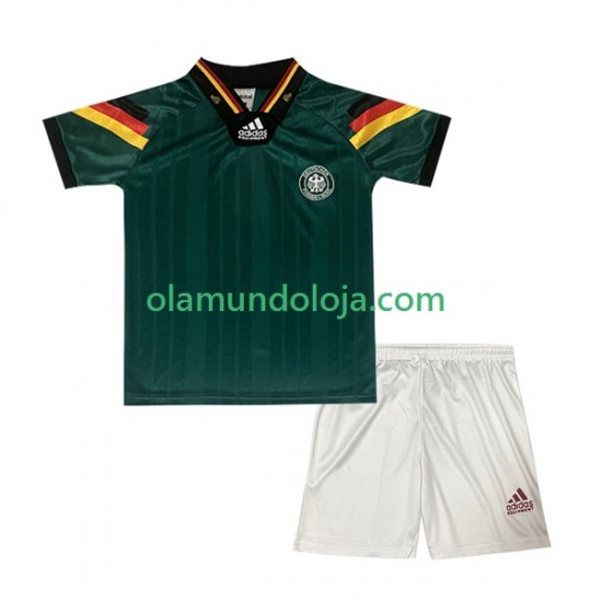 Camisola Alemanha 1992 Retro Criança Equipamento Segundo Manga Curta